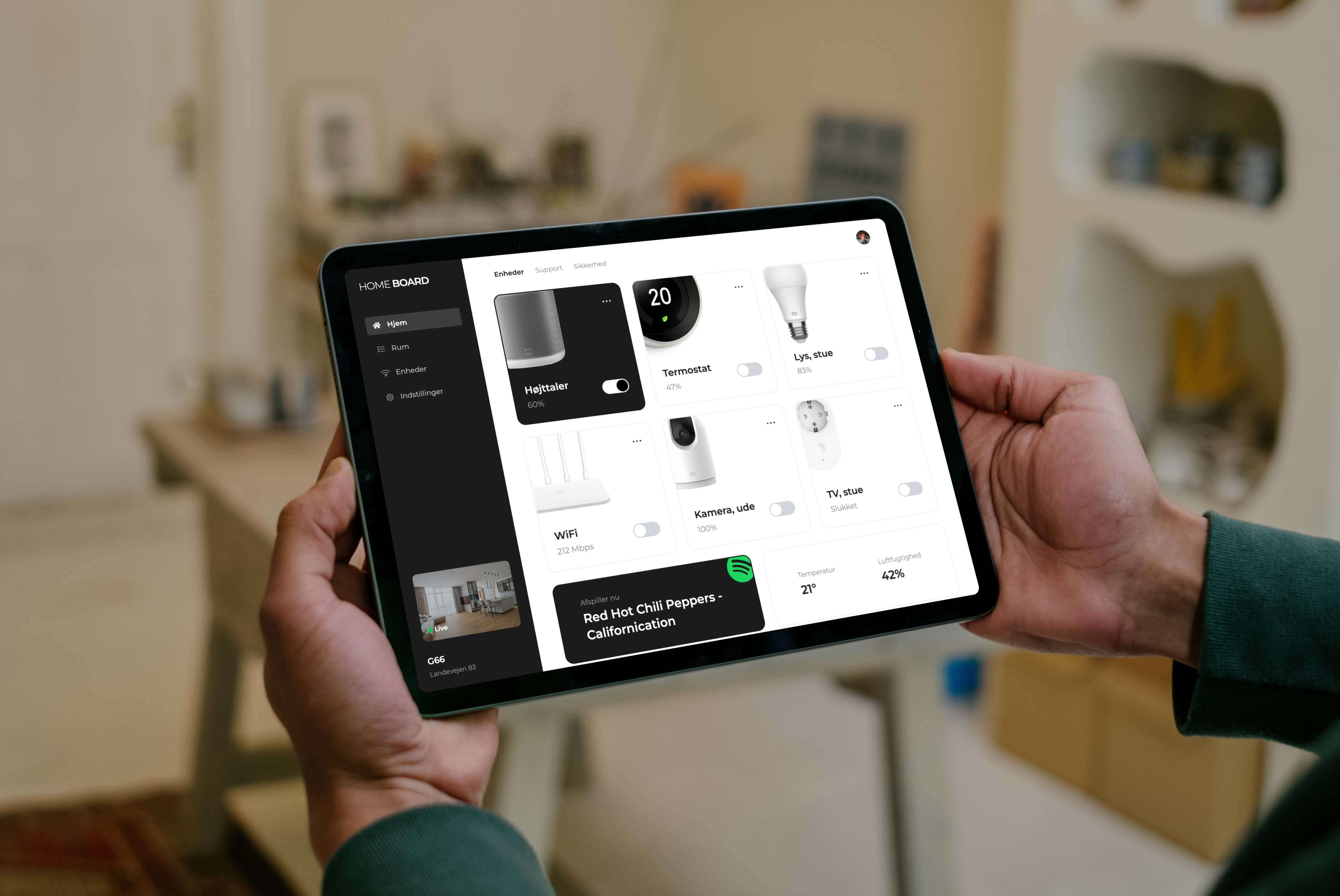 HomeBoard mockup